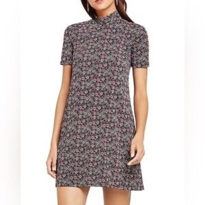 BCBGeneration Printed Mock Neck Mini Dress Dainty Floral Print-‎ Small
